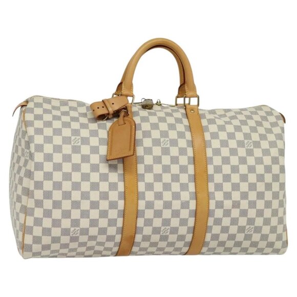 LOUIS VUITTON Damier Azur Keepall 50 Boston Bag - Picture 1 of 16